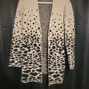 89th & Madison Black and Cream Patterned Cardigan